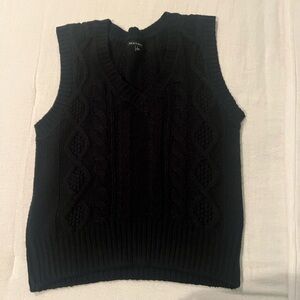 Black Cable Knit Sweater Vest